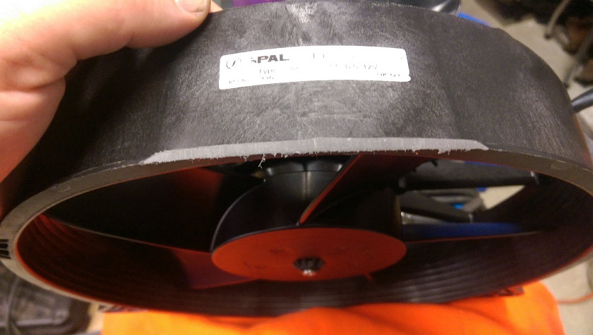 Trimming the bottom of the Spal Fan