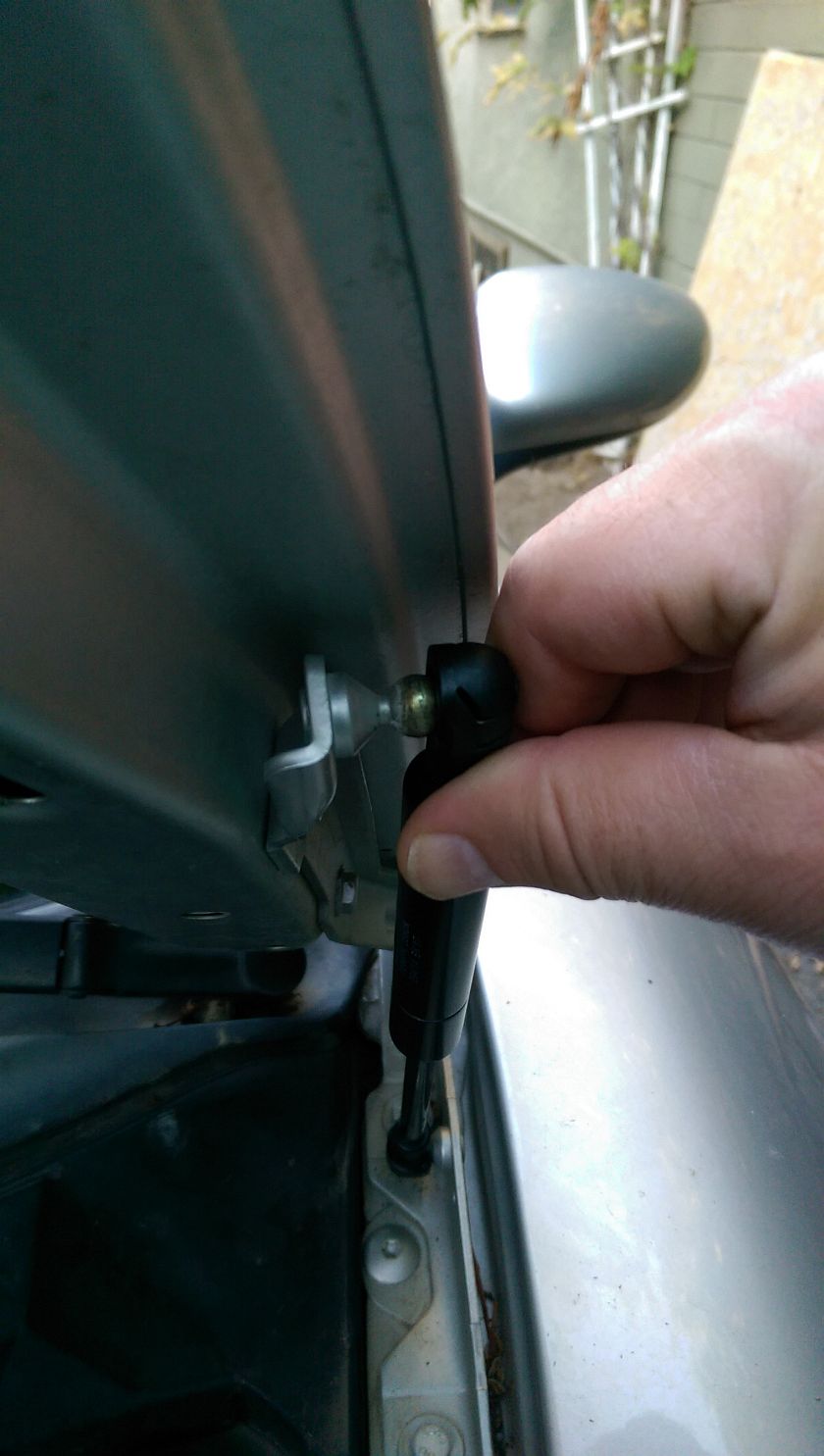 Snap on new hood support cylinder Snap on new hood support cylinder
